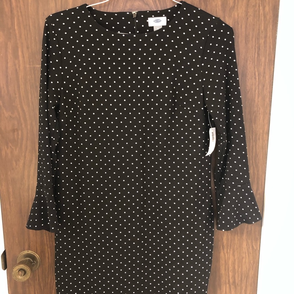 NWT Old Navy black with white polka dots Sz/ S